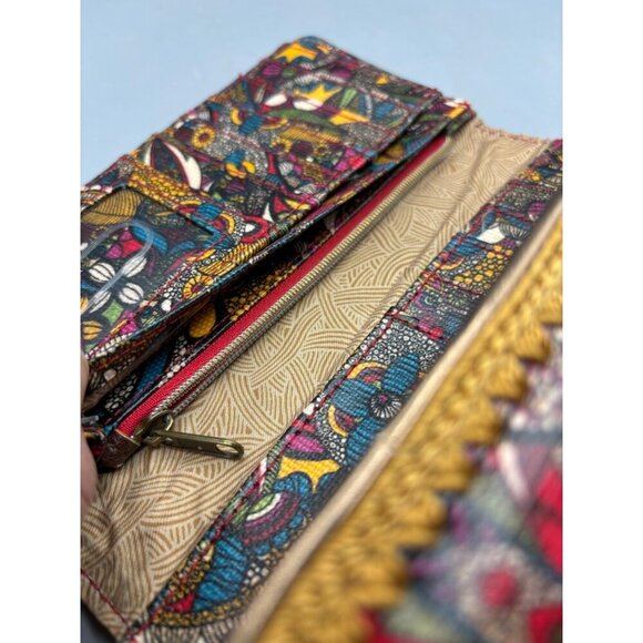 Sakroots Red Boho Wallet Coated Canvas Tri-Fold - Picture 6 of 8